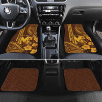 Personalised Hawaii Mililani High School Car Mats Tribal Tattoo With Hibiscus Flowers