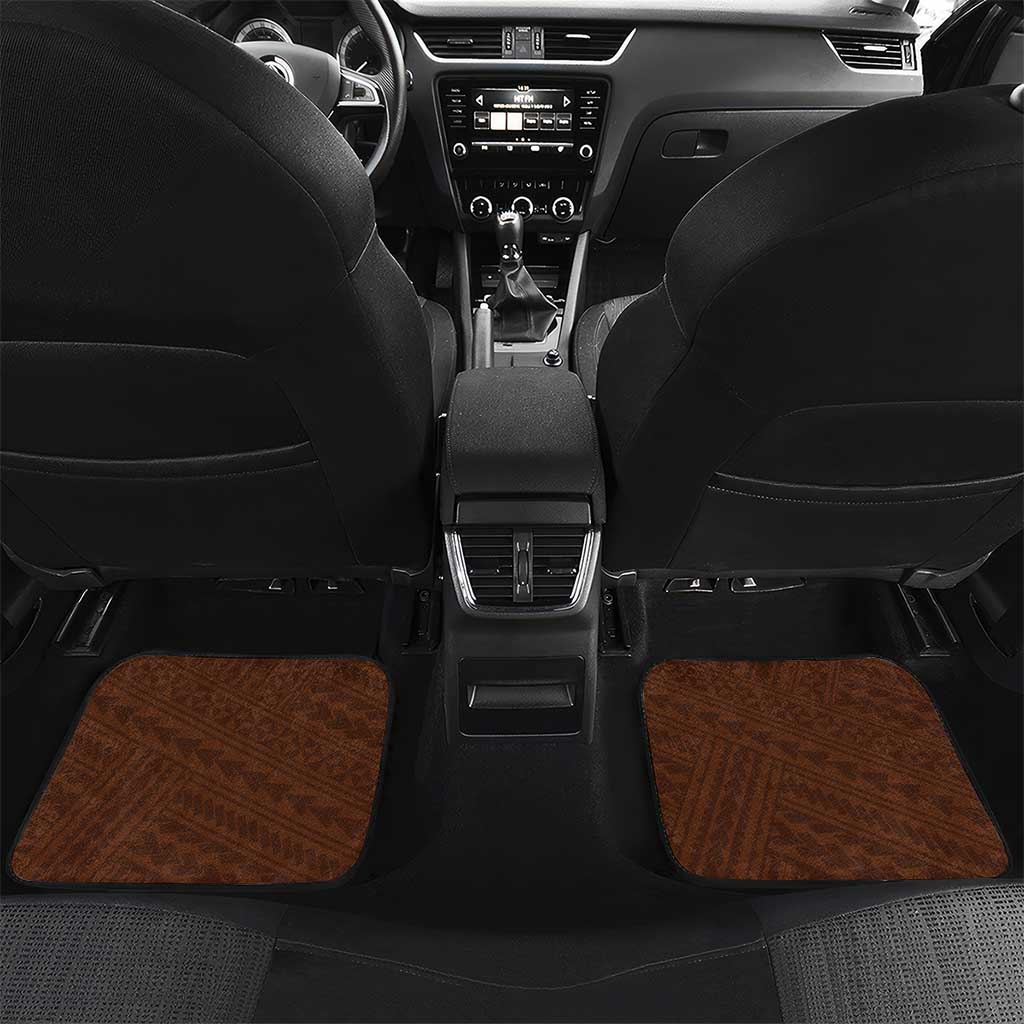 Personalised Hawaii Mililani High School Car Mats Tribal Tattoo With Hibiscus Flowers