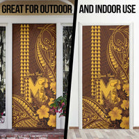 Personalised Hawaii Mililani High School Door Cover Tribal Tattoo With Hibiscus Flowers LT05 - Polynesian Pride