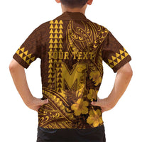 Personalised Hawaii Mililani High School Family Matching Off Shoulder Maxi Dress and Hawaiian Shirt Tribal Tattoo With Hibiscus Flowers LT05 - Polynesian Pride
