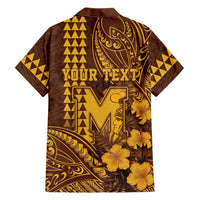 Personalised Hawaii Mililani High School Family Matching Off Shoulder Maxi Dress and Hawaiian Shirt Tribal Tattoo With Hibiscus Flowers LT05 - Polynesian Pride