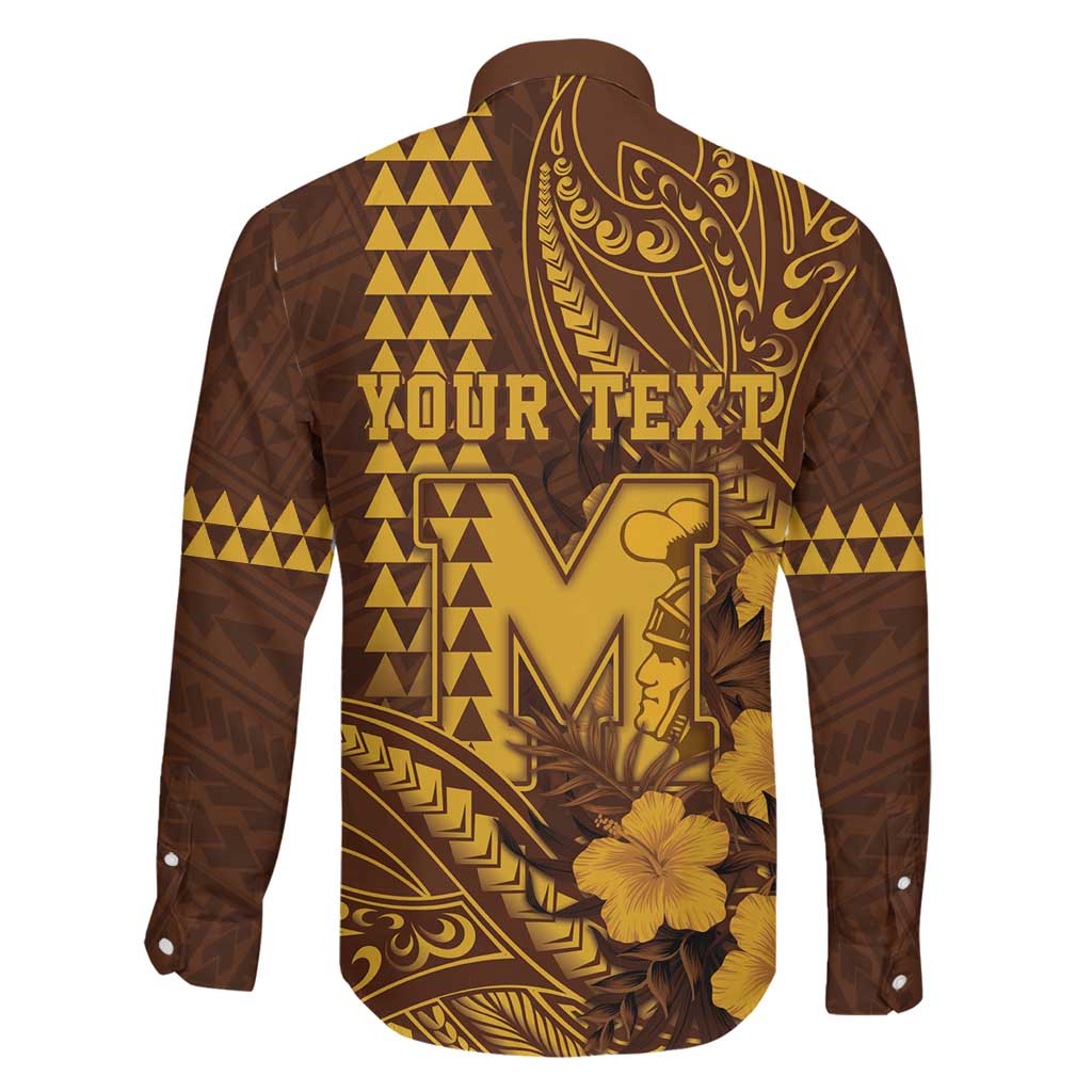 Personalised Hawaii Mililani High School Family Matching Off Shoulder Maxi Dress and Hawaiian Shirt Tribal Tattoo With Hibiscus Flowers LT05 - Polynesian Pride