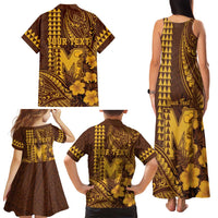 Personalised Hawaii Mililani High School Family Matching Tank Maxi Dress and Hawaiian Shirt Tribal Tattoo With Hibiscus Flowers LT05 - Polynesian Pride
