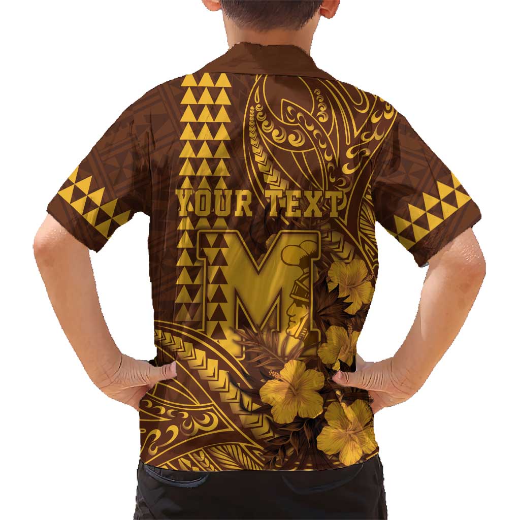 Personalised Hawaii Mililani High School Hawaiian Shirt Tribal Tattoo With Hibiscus Flowers LT05 - Polynesian Pride