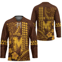 Personalised Hawaii Mililani High School Hockey Jersey Tribal Tattoo With Hibiscus Flowers LT05 - Polynesian Pride