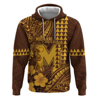 Personalised Hawaii Mililani High School Hoodie Tribal Tattoo With Hibiscus Flowers LT05 Pullover Hoodie Brown - Polynesian Pride