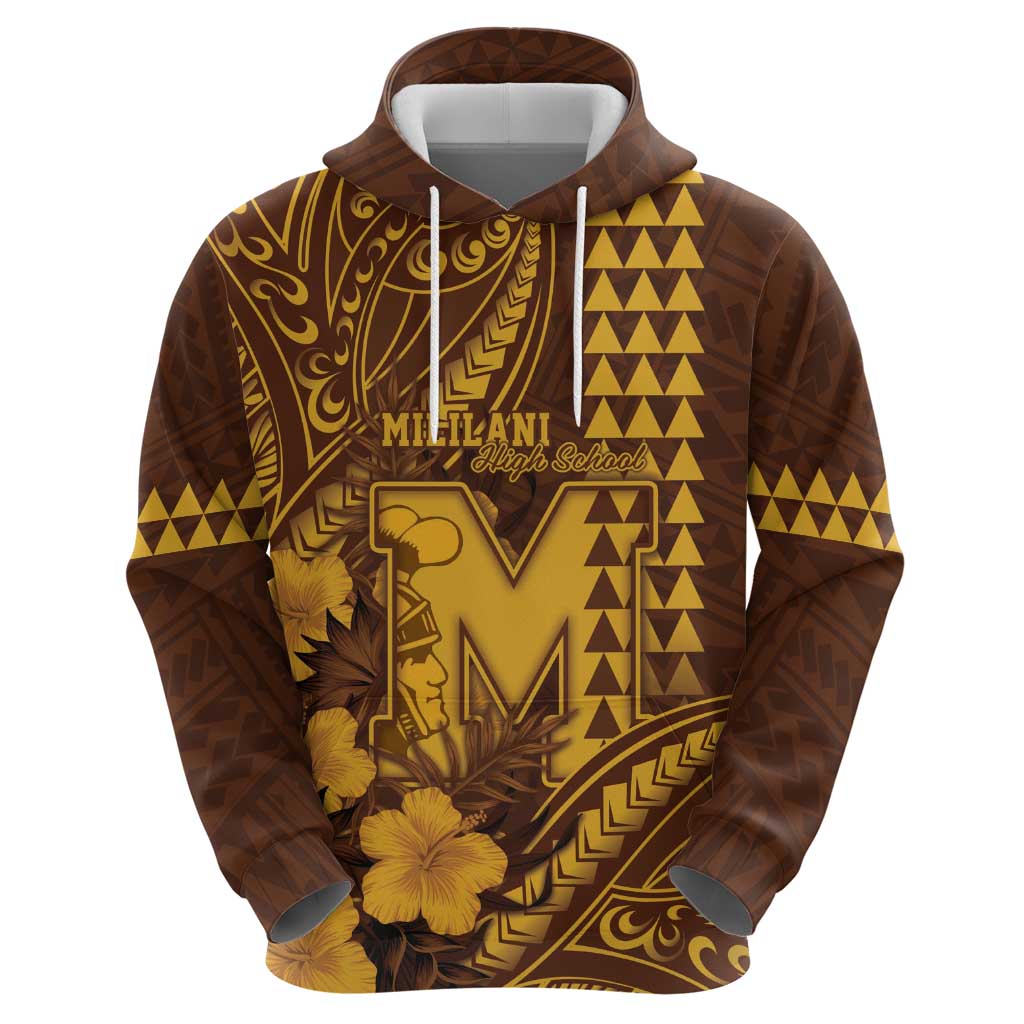 Personalised Hawaii Mililani High School Hoodie Tribal Tattoo With Hibiscus Flowers LT05 - Polynesian Pride