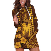Personalised Hawaii Mililani High School Hoodie Dress Tribal Tattoo With Hibiscus Flowers LT05 Brown - Polynesian Pride