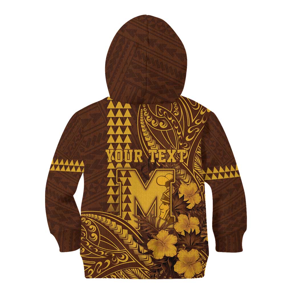 Personalised Hawaii Mililani High School Kid Hoodie Tribal Tattoo With Hibiscus Flowers LT05 - Polynesian Pride
