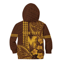Personalised Hawaii Mililani High School Kid Hoodie Tribal Tattoo With Hibiscus Flowers LT05 - Polynesian Pride
