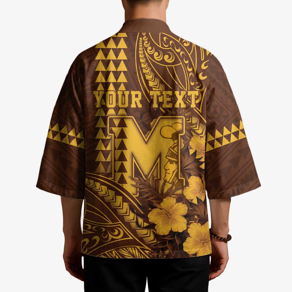Personalised Hawaii Mililani High School Kimono Tribal Tattoo With Hibiscus Flowers