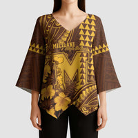 Personalised Hawaii Mililani High School Kimono Sleeve Blouse Tribal Tattoo With Hibiscus Flowers LT05 - Polynesian Pride