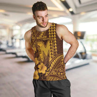 Personalised Hawaii Mililani High School Men Tank Top Tribal Tattoo With Hibiscus Flowers LT05 Brown - Polynesian Pride