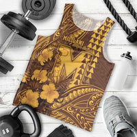 Personalised Hawaii Mililani High School Men Tank Top Tribal Tattoo With Hibiscus Flowers LT05 - Polynesian Pride