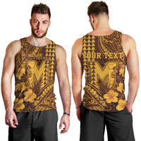 Personalised Hawaii Mililani High School Men Tank Top Tribal Tattoo With Hibiscus Flowers LT05 - Polynesian Pride