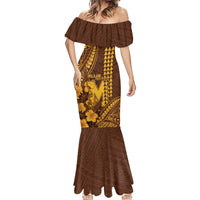 Personalised Hawaii Mililani High School Mermaid Dress Tribal Tattoo With Hibiscus Flowers LT05 - Polynesian Pride