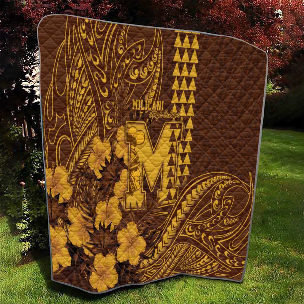 Hawaii Mililani High School Quilt Tribal Tattoo With Hibiscus Flowers LT05 - Polynesian Pride