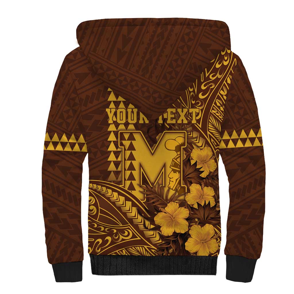 Personalised Hawaii Mililani High School Sherpa Hoodie Tribal Tattoo With Hibiscus Flowers LT05 - Polynesian Pride