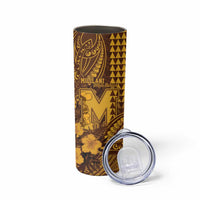 Personalised Hawaii Mililani High School Skinny Tumbler Tribal Tattoo With Hibiscus Flowers LT05 - Polynesian Pride