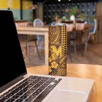 Personalised Hawaii Mililani High School Skinny Tumbler Tribal Tattoo With Hibiscus Flowers LT05 - Polynesian Pride