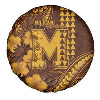 Hawaii Mililani High School Spare Tire Cover Tribal Tattoo With Hibiscus Flowers LT05 - Polynesian Pride