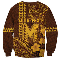 Personalised Hawaii Mililani High School Sweatshirt Tribal Tattoo With Hibiscus Flowers