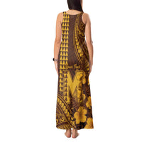 Personalised Hawaii Mililani High School Tank Maxi Dress Tribal Tattoo With Hibiscus Flowers LT05 - Polynesian Pride