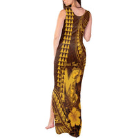 Personalised Hawaii Mililani High School Tank Maxi Dress Tribal Tattoo With Hibiscus Flowers LT05 - Polynesian Pride