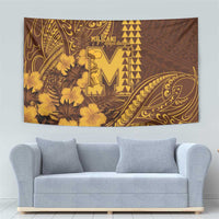 Hawaii Mililani High School Tapestry Tribal Tattoo With Hibiscus Flowers