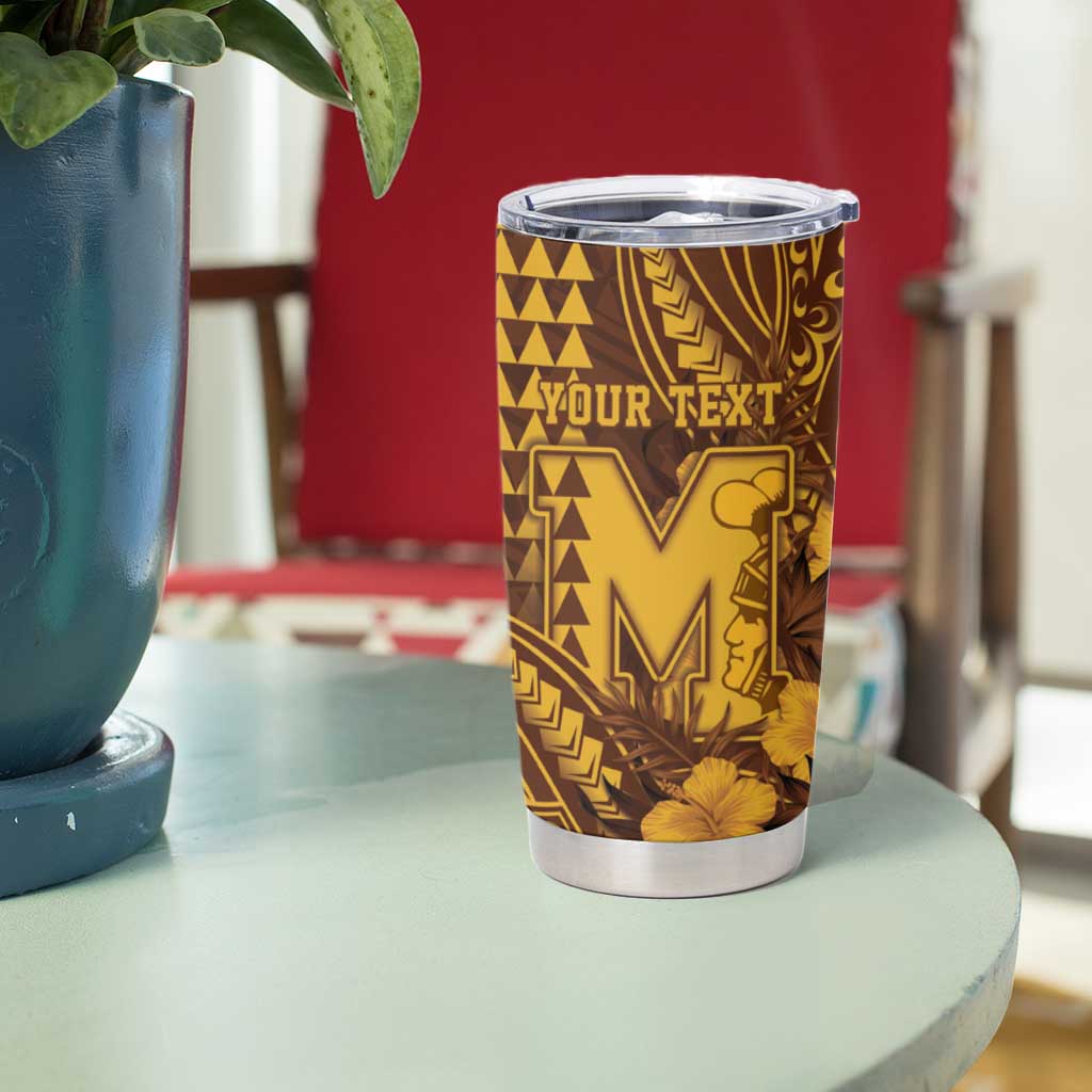 Personalised Hawaii Mililani High School Tumbler Cup Tribal Tattoo With Hibiscus Flowers LT05 - Polynesian Pride