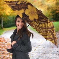 Hawaii Mililani High School Umbrella Tribal Tattoo With Hibiscus Flowers