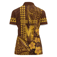 Personalised Hawaii Mililani High School Women Polo Shirt Tribal Tattoo With Hibiscus Flowers LT05 - Polynesian Pride