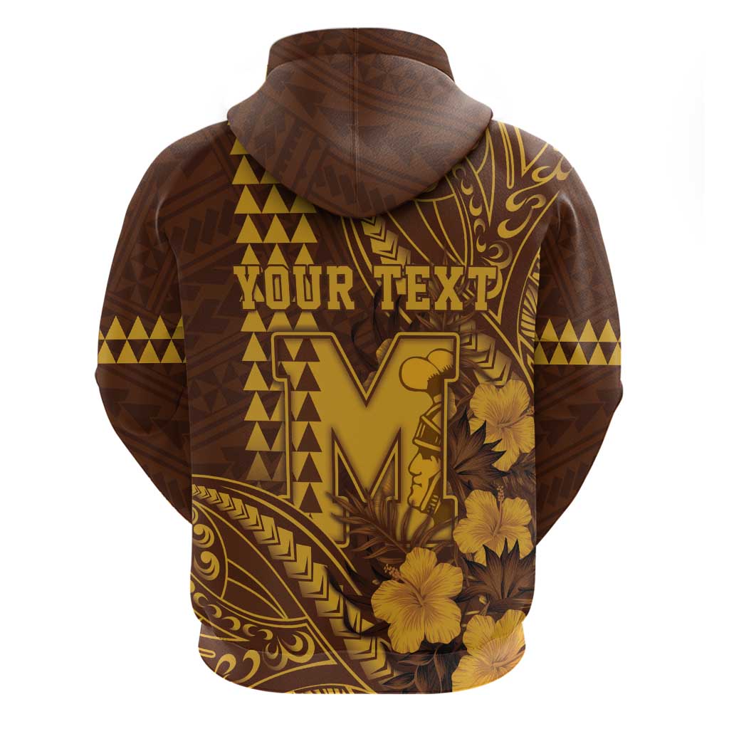 Personalised Hawaii Mililani High School Zip Hoodie Tribal Tattoo With Hibiscus Flowers LT05 - Polynesian Pride