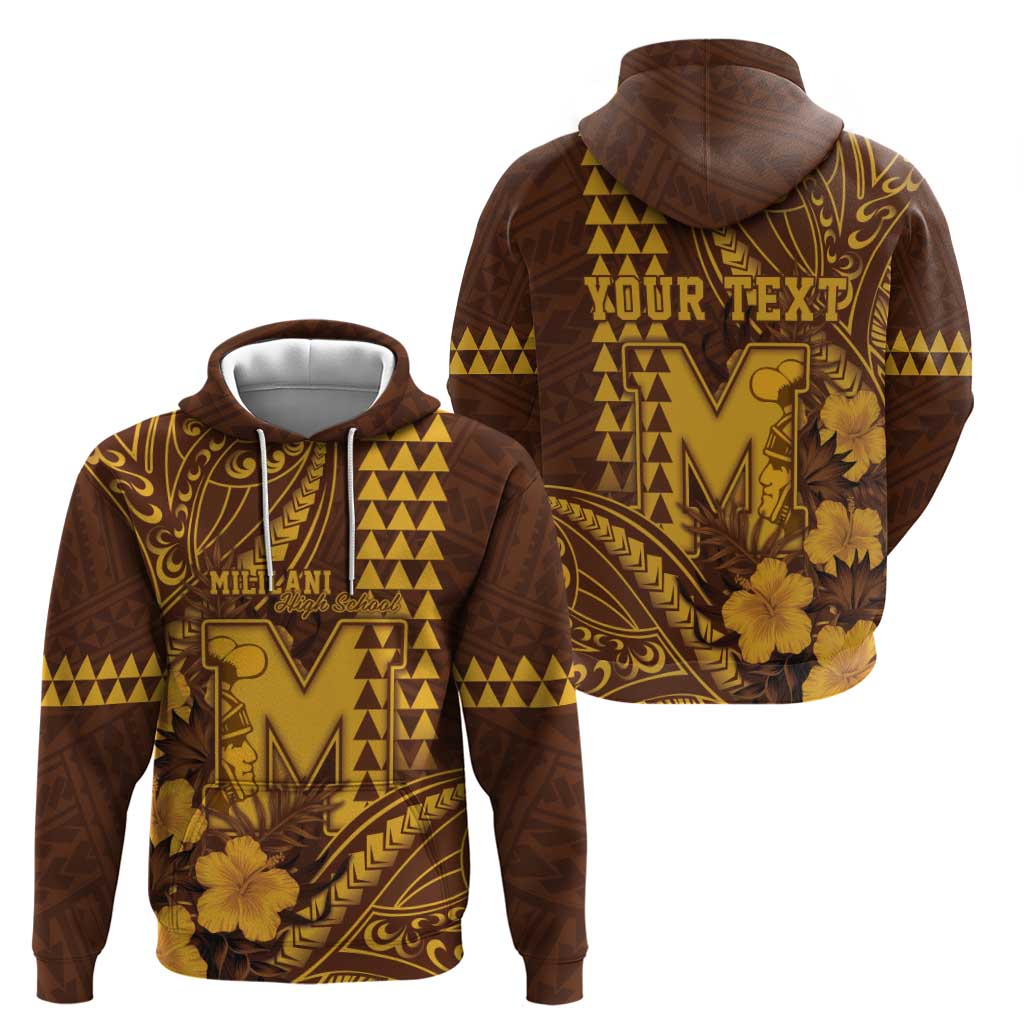 Personalised Hawaii Mililani High School Zip Hoodie Tribal Tattoo With Hibiscus Flowers LT05 - Polynesian Pride