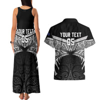 Custom New Zealand Cricket Couples Matching Tank Maxi Dress and Hawaiian Shirt Go Champions World Cup 2024 With Maori Pattern LT05 - Polynesian Pride