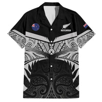 Custom New Zealand Cricket Family Matching Off Shoulder Maxi Dress and Hawaiian Shirt Go Champions World Cup 2024 With Maori Pattern LT05 Dad's Shirt - Short Sleeve Black - Polynesian Pride