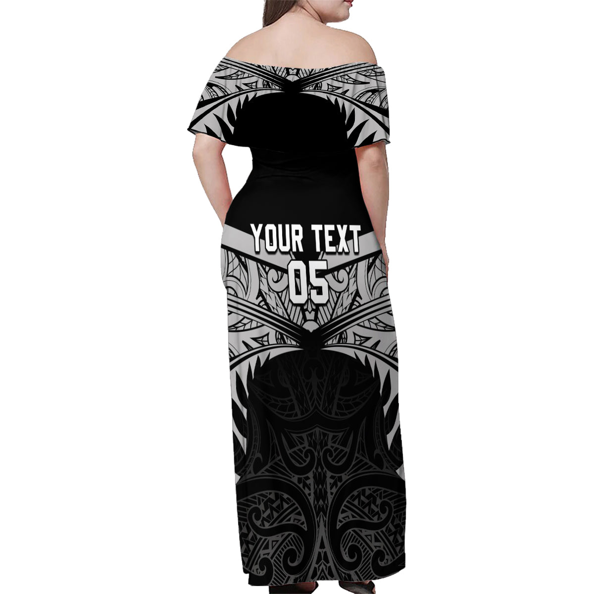 Custom New Zealand Cricket Family Matching Off Shoulder Maxi Dress and Hawaiian Shirt Go Champions World Cup 2024 With Maori Pattern LT05 - Polynesian Pride
