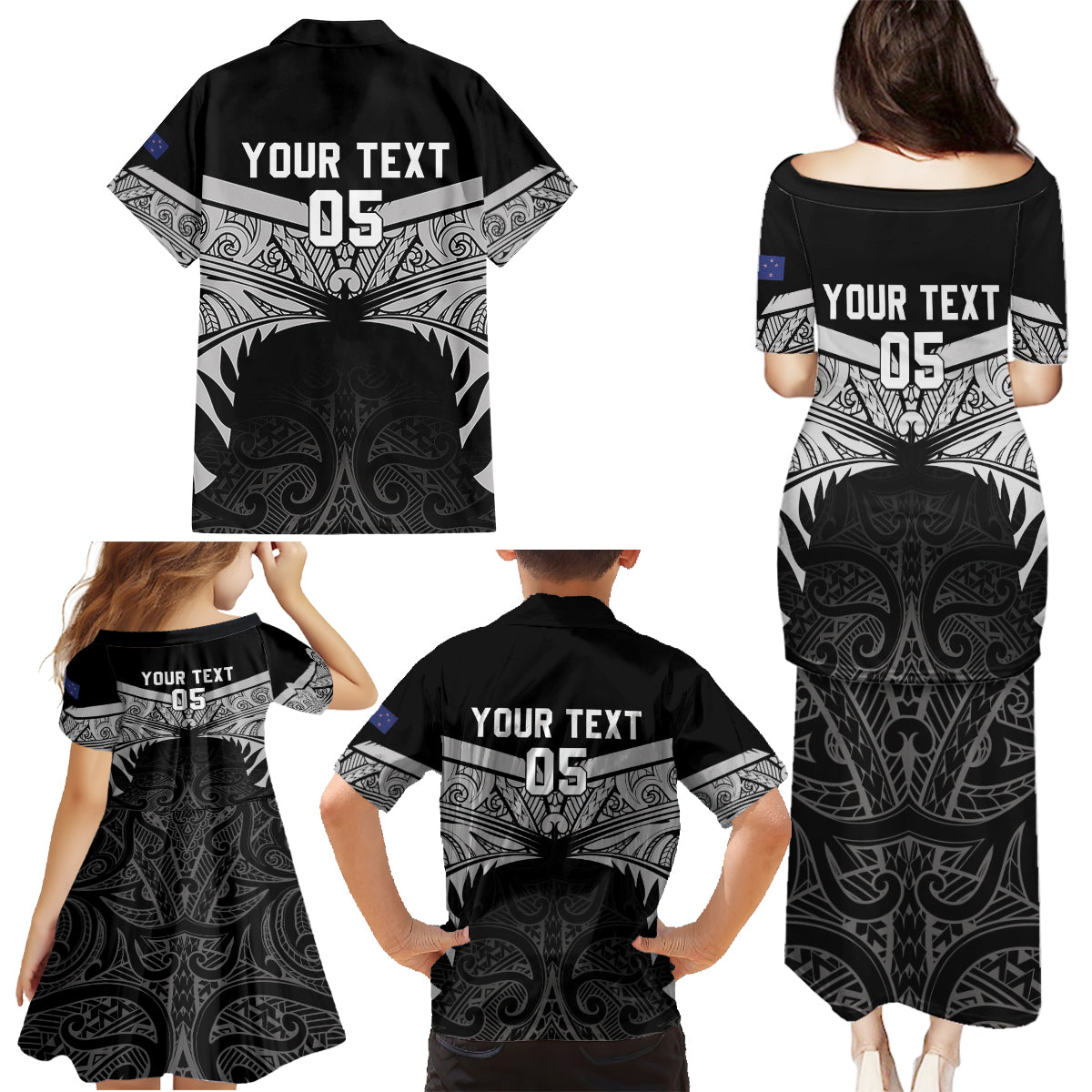 Custom New Zealand Cricket Family Matching Puletasi and Hawaiian Shirt Go Champions World Cup 2024 With Maori Pattern LT05 - Polynesian Pride