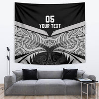 Custom New Zealand Cricket Tapestry Go Champions World Cup 2024 With Maori Pattern