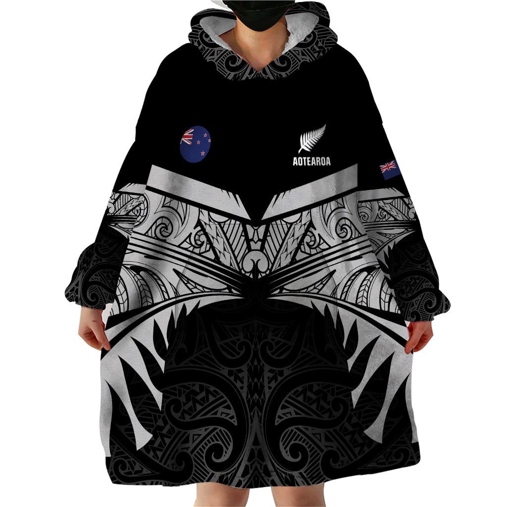 Custom New Zealand Cricket Wearable Blanket Hoodie Go Champions World Cup 2024 With Maori Pattern LT05 - Polynesian Pride