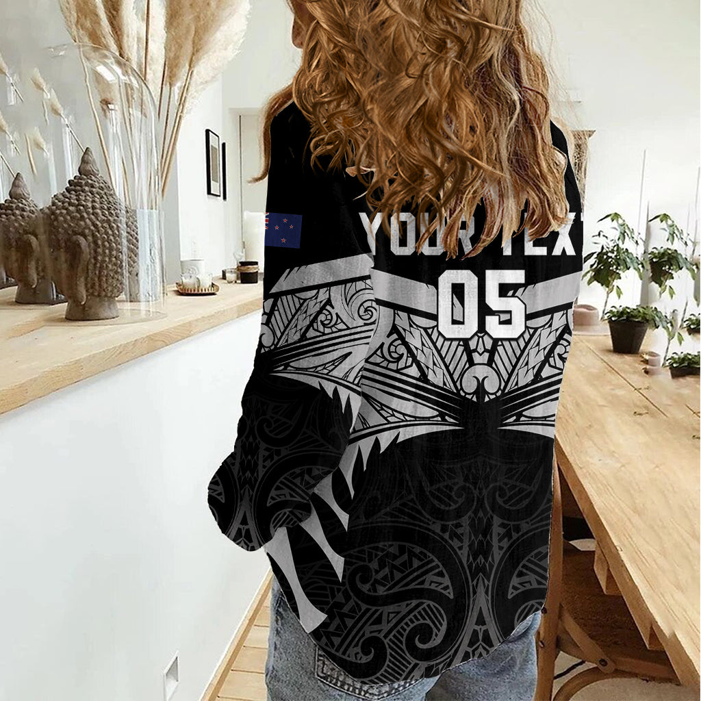 Custom New Zealand Cricket Women Casual Shirt Go Champions World Cup 2024 With Maori Pattern LT05 - Polynesian Pride