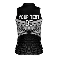 Custom New Zealand Cricket Women Sleeveless Polo Shirt Go Champions World Cup 2024 With Maori Pattern LT05 - Polynesian Pride