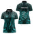 Personalised New Zealand Darts Women Polo Shirt Turquoise Dart Board Maori Pattern