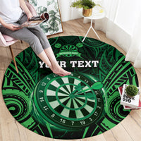Personalised New Zealand Darts Round Carpet Green Dart Board Maori Pattern LT05 - Polynesian Pride