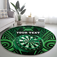 Personalised New Zealand Darts Round Carpet Green Dart Board Maori Pattern LT05 - Polynesian Pride