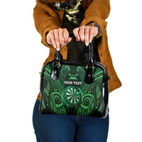 Personalised New Zealand Darts Shoulder Handbag Green Dart Board Maori Pattern LT05 One Size Green - Polynesian Pride
