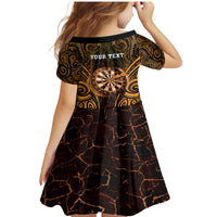 Personalised New Zealand Darts Family Matching Mermaid Dress and Hawaiian Shirt Gold Dart Board Maori Pattern LT05 - Polynesian Pride