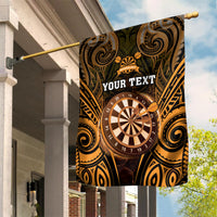 Personalised New Zealand Darts Garden Flag Gold Dart Board Maori Pattern