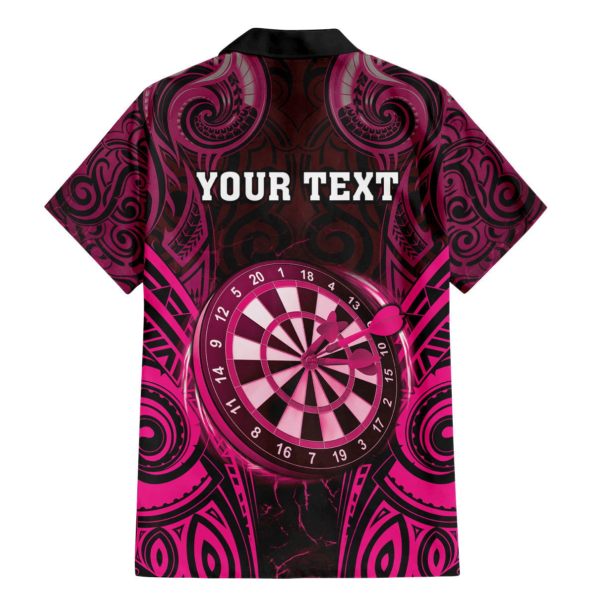 Personalised New Zealand Darts Family Matching Mermaid Dress and Hawaiian Shirt Pink Dart Board Maori Pattern LT05 - Polynesian Pride