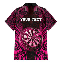 Personalised New Zealand Darts Family Matching Mermaid Dress and Hawaiian Shirt Pink Dart Board Maori Pattern LT05 - Polynesian Pride
